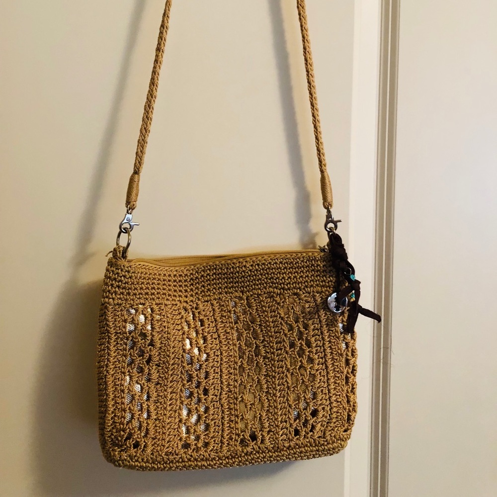 Tan cross body purse